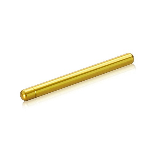 1/4'' Diameter x 2'' Length Cylinder Desktop Table Standoffs (Aluminum Gold Anodized) [Required Material Hole Size: 7/32'']