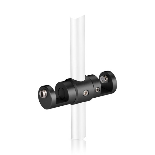 Pivoting Edge Support - Up to 3/8'' - Double Sided - Edge Grip - Aluminum Black Matt Anodized - For 3/8'' Diameter Rod