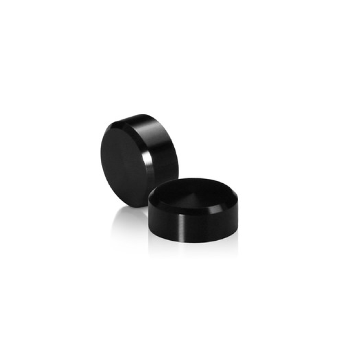 1/4-20 Threaded Caps Diameter: 5/8'', Height: 1/4'', Black Anodized Aluminum [Required Material Hole Size: 5/16'']