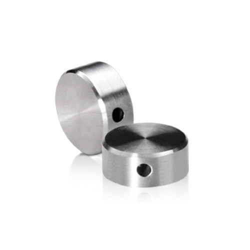 1/4-20 Threaded Locking Caps Diameter: 5/8'', Height: 1/4'', Brushed Satin Stainless Steel Grade 304 [Required Material Hole Size: 5/16'']