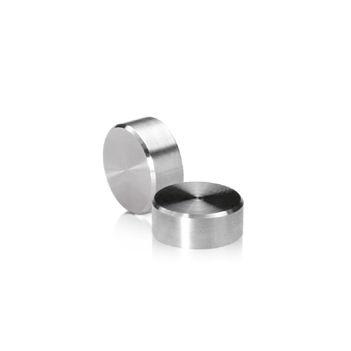 1/4-20 Threaded Caps Diameter: 5/8'', Height: 1/4'', Brushed Satin Stainless Steel Grade 304 [Required Material Hole Size: 5/16'']