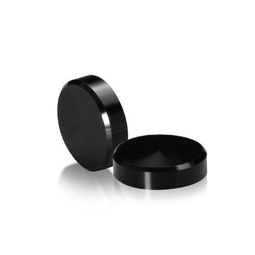 10-24 Threaded Caps Diameter: 1'', Height 3/8'', Black Anodized Aluminum [Required Material Hole Size: 7/32'']