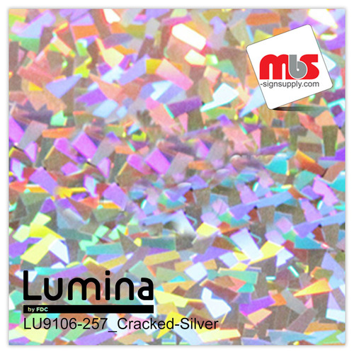 15'' x 5 Yards Lumina® 9106 Gloss Cracked Silver 2 Year Unpunched 4.3 Mil Heat Transfer Vinyl (Color code 257)