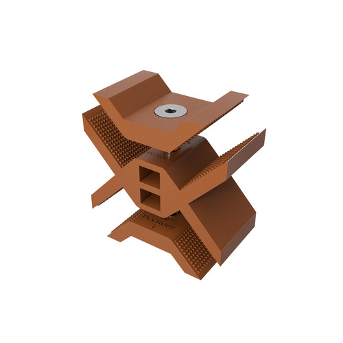Cross Connector, PLA Clay Brown for 5/8'' and 3/4'' Panels