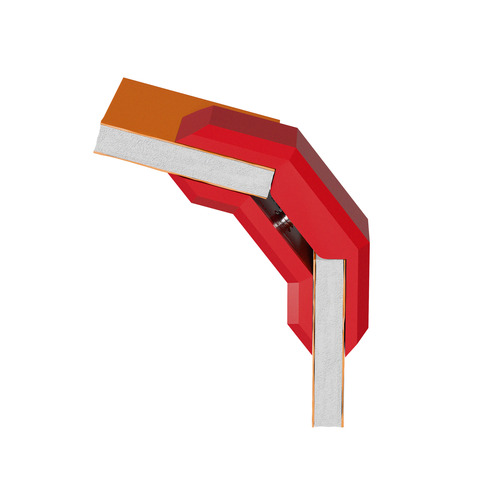 105° Mini Connector For Substrates, ABS Red (Pantone 200C) for 1/4