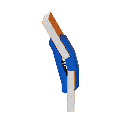 150° Mini Connector For Substrates, ABS Blue (Pantone 286C) for 1/4