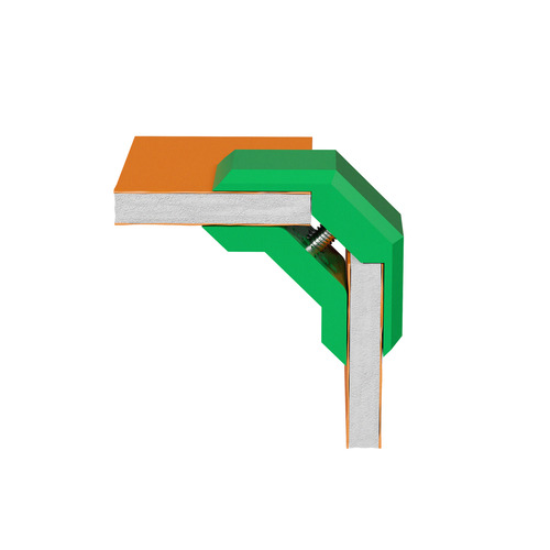 90° Mini Connector For Substrates, ABS Green (Pantone 355C) for 1/4