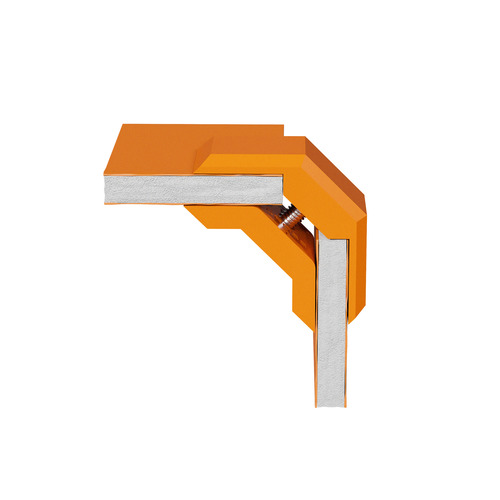 90° Mini Connector For Substrates, ABS Orange (Pantone 165C) for 1/4