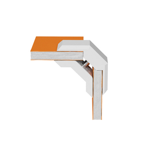 90° Mini Connector For Substrates, ABS White for 1/4