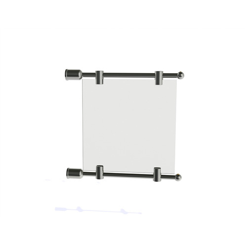 Set of 2, 3/8'' Diameter Rod Projecting Sign, Aluminum Clear Anodized, 9 13/16''. Material thickness up to 5/16''
